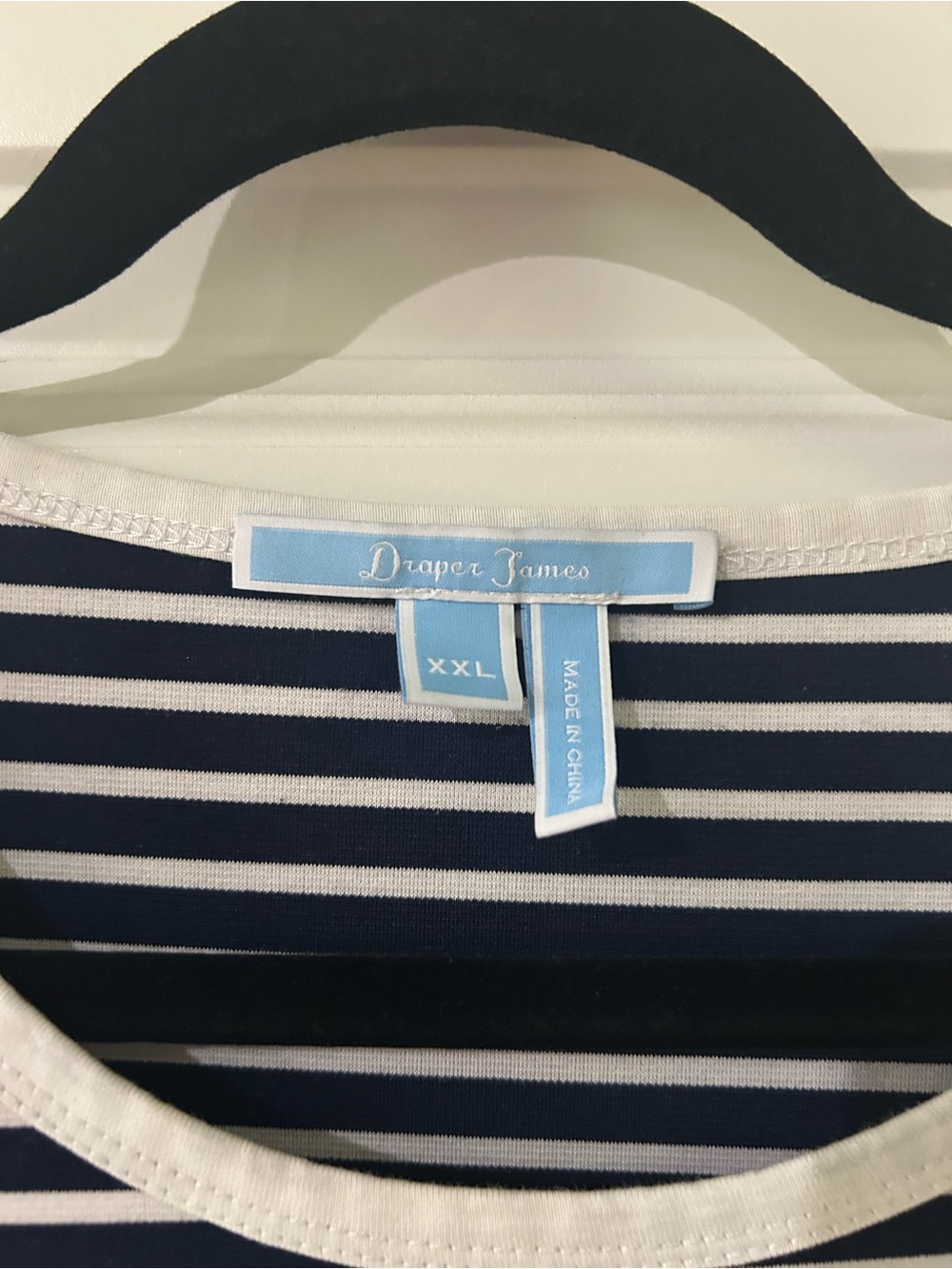 Draper James Navy and White Striped Tee - Picture 2 of 2